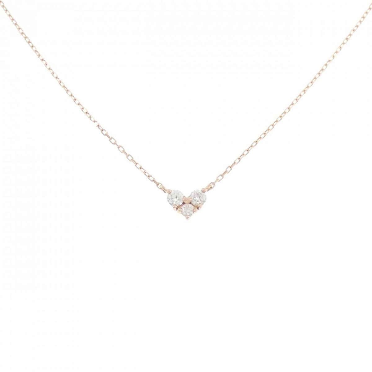 K10PG ハート ダイヤモンド ネックレス 0.11CT【中古】