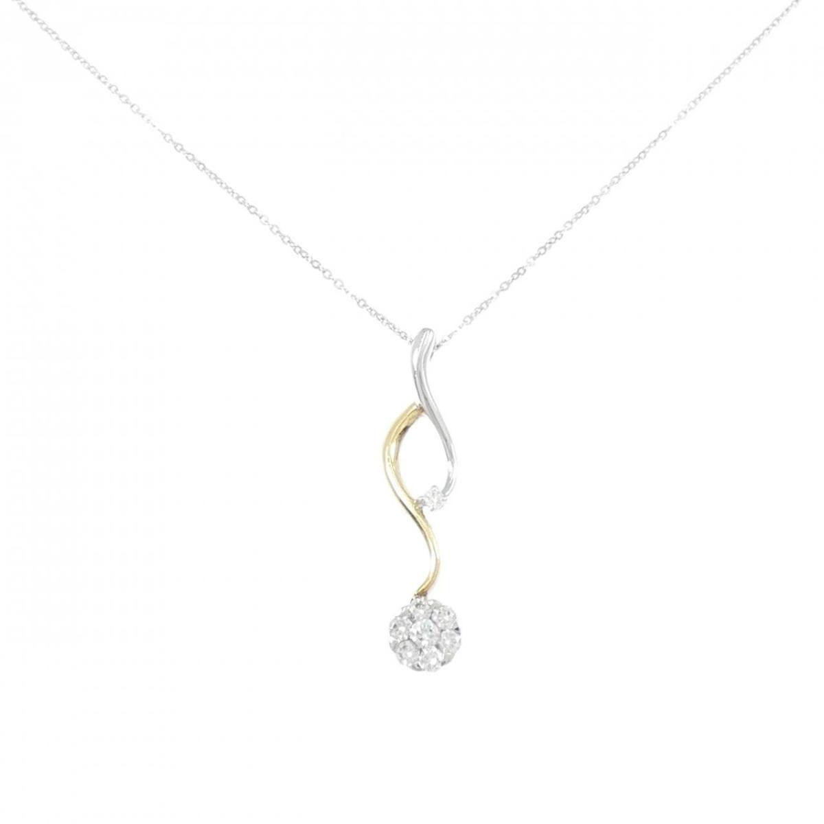 K18YG/K18WG ダイヤモンド ネックレス 0.20CT【中古】
