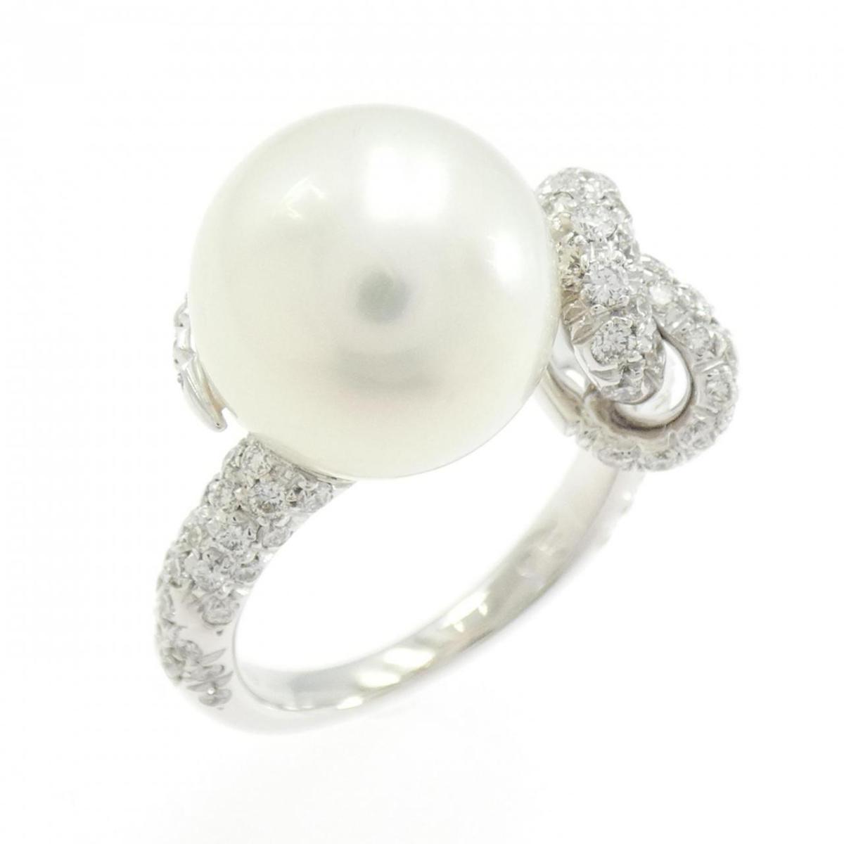 750WG 白蝶パール リング 12.3mm【中古】|KOMEHYO ONLINESTORE 店