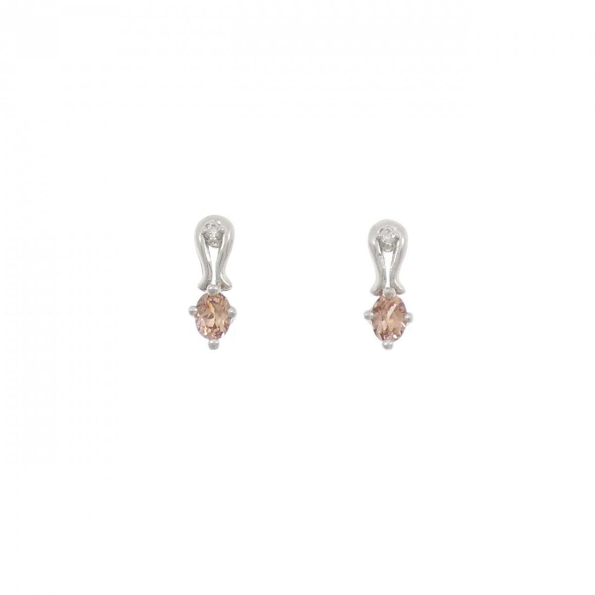 PT900 ガーネット ピアス【中古】