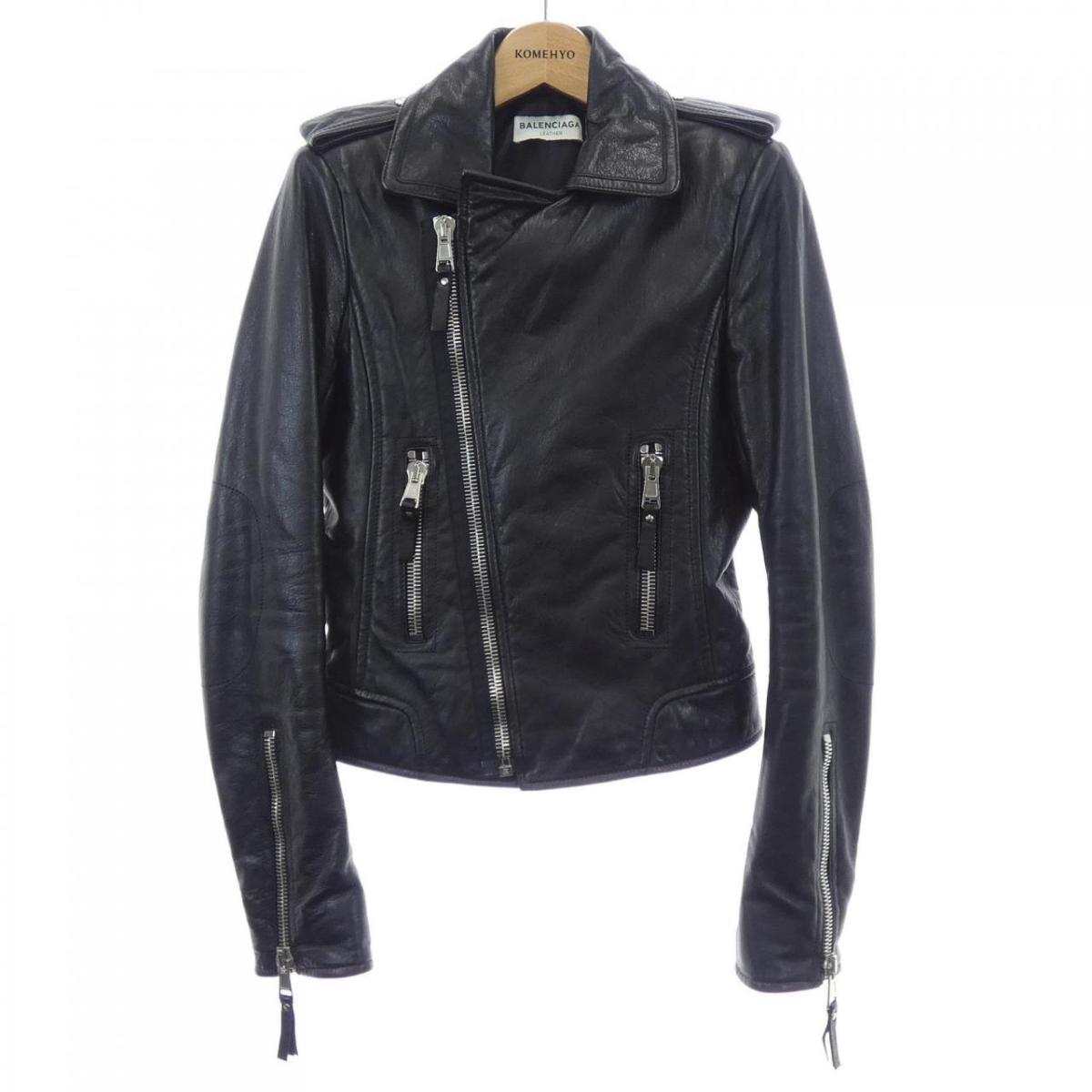 バレンシアガ BALENCIAGA 256302 TCH99 レザーライダースジャケット【中古】