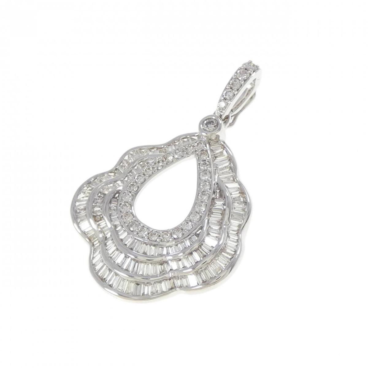 K18WG ダイヤモンド ペンダント 1.17CT【中古】