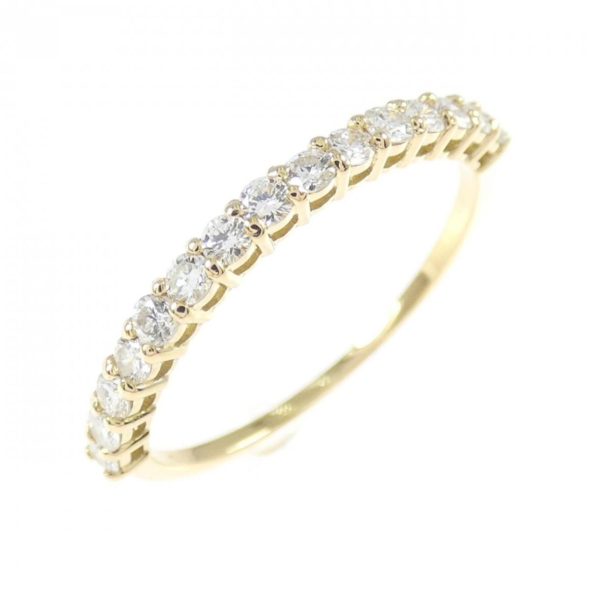 K18YG ハーフエタニティ ダイヤモンド リング 0.30CT【中古】