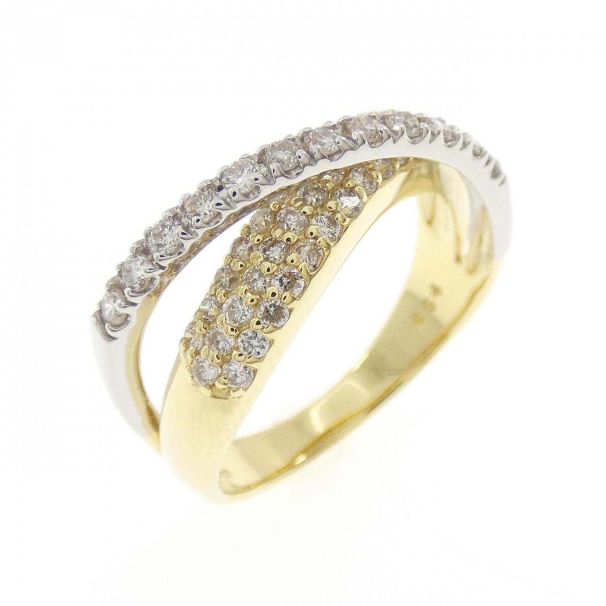 K18YG/PT900 ダイヤモンド リング 0.54CT【中古】