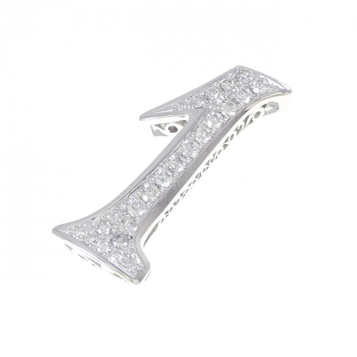 K18WG ナンバー1 ダイヤモンド ペンダント 1.00CT【中古】