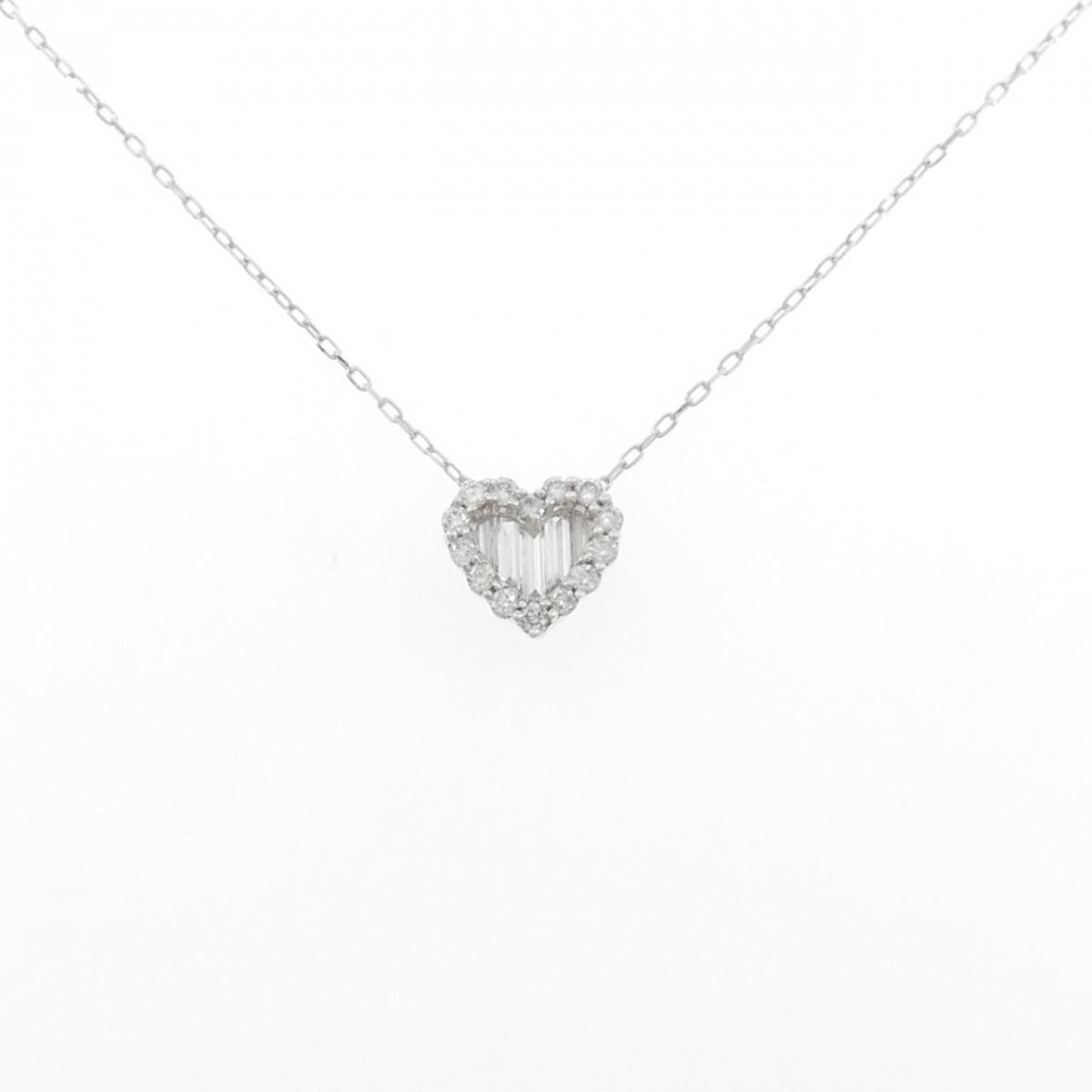 K18WG ハート ダイヤモンド ネックレス 0.52CT【中古】