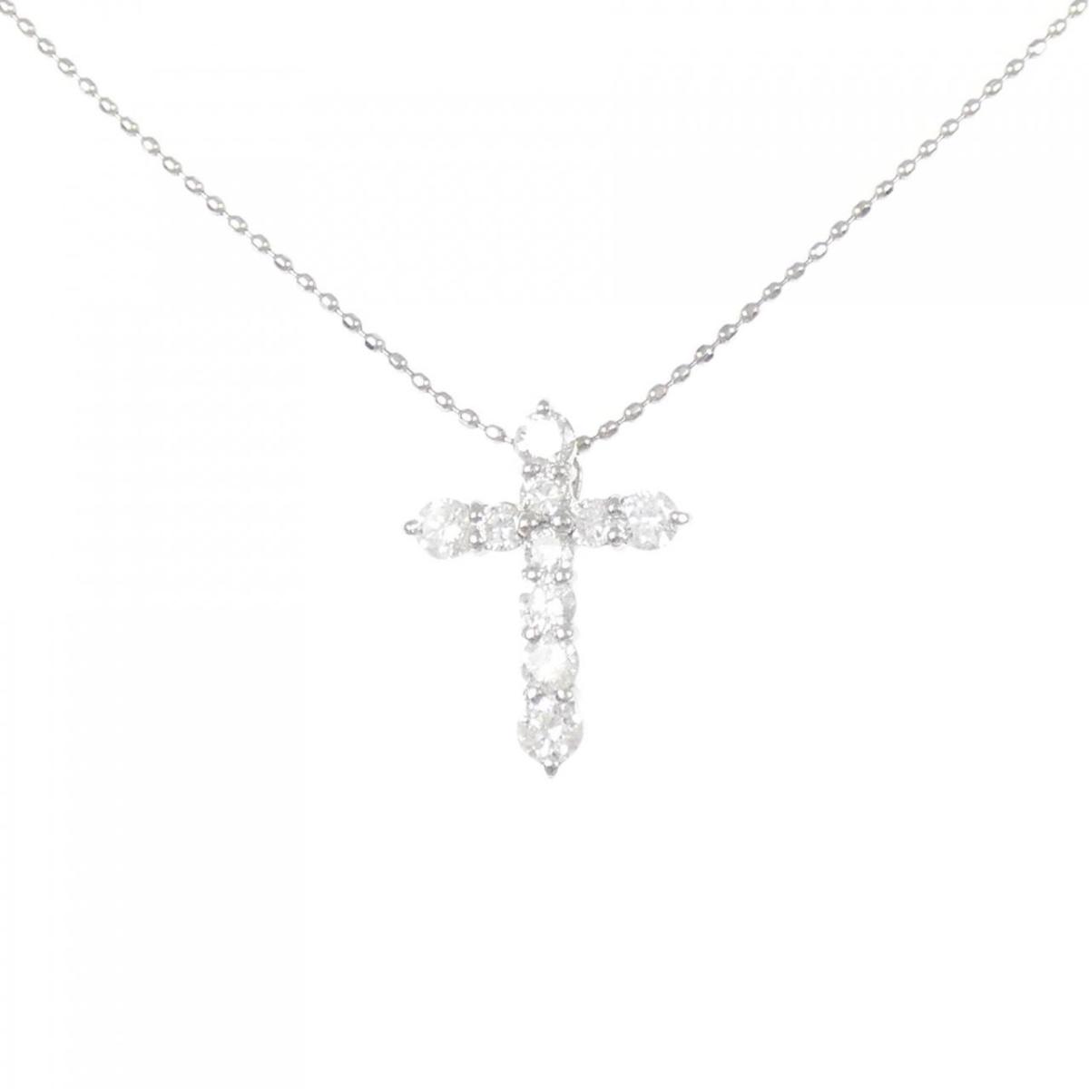 PT900/PT850 クロス ダイヤモンド ネックレス 0.50CT【中古】 51,360円