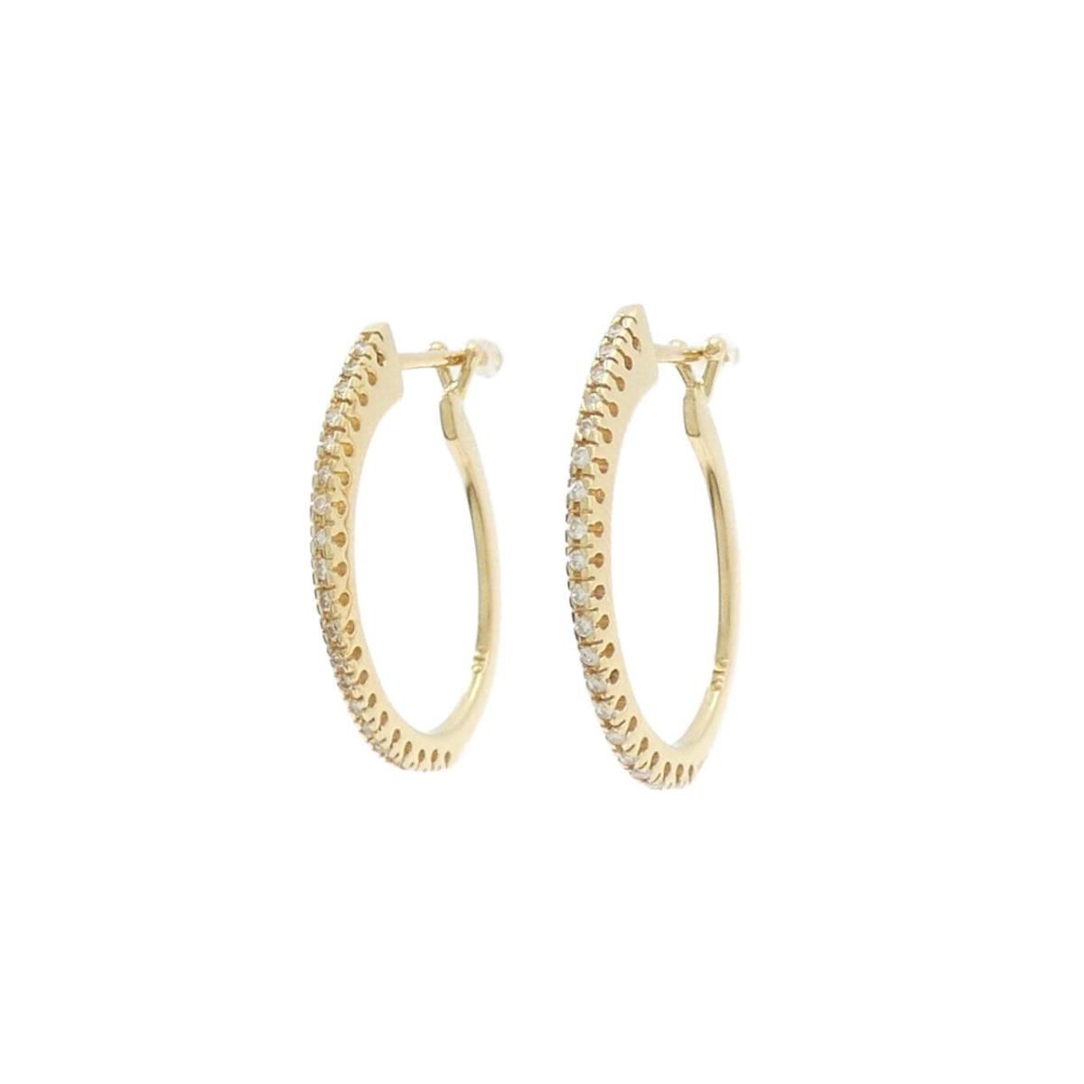 K18YG/750YG ダイヤモンド ピアス 0.20CT【中古】