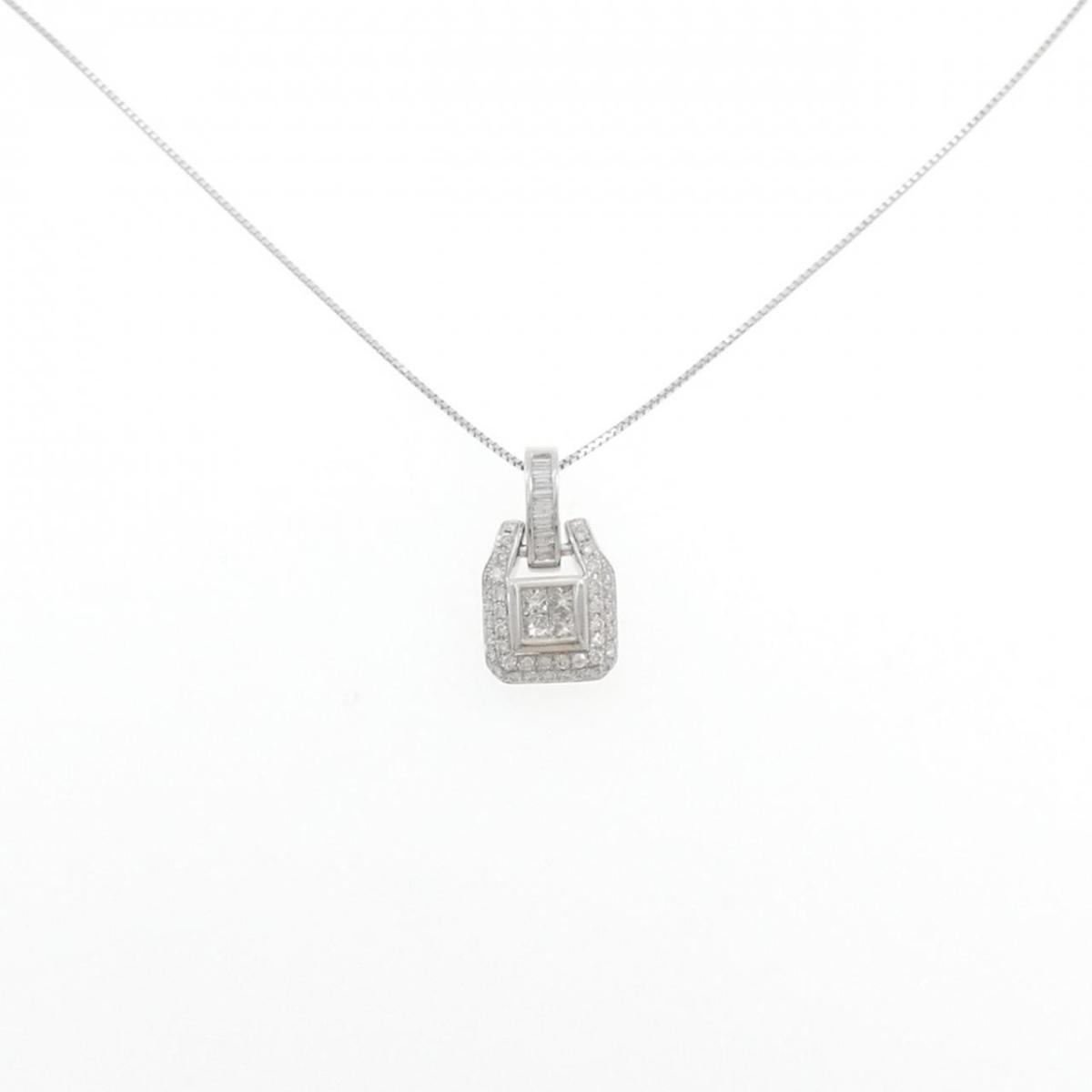 楽天市場】K18WGダイヤネックレス0.305/0.11ct/ネックレス/Aランク/94 