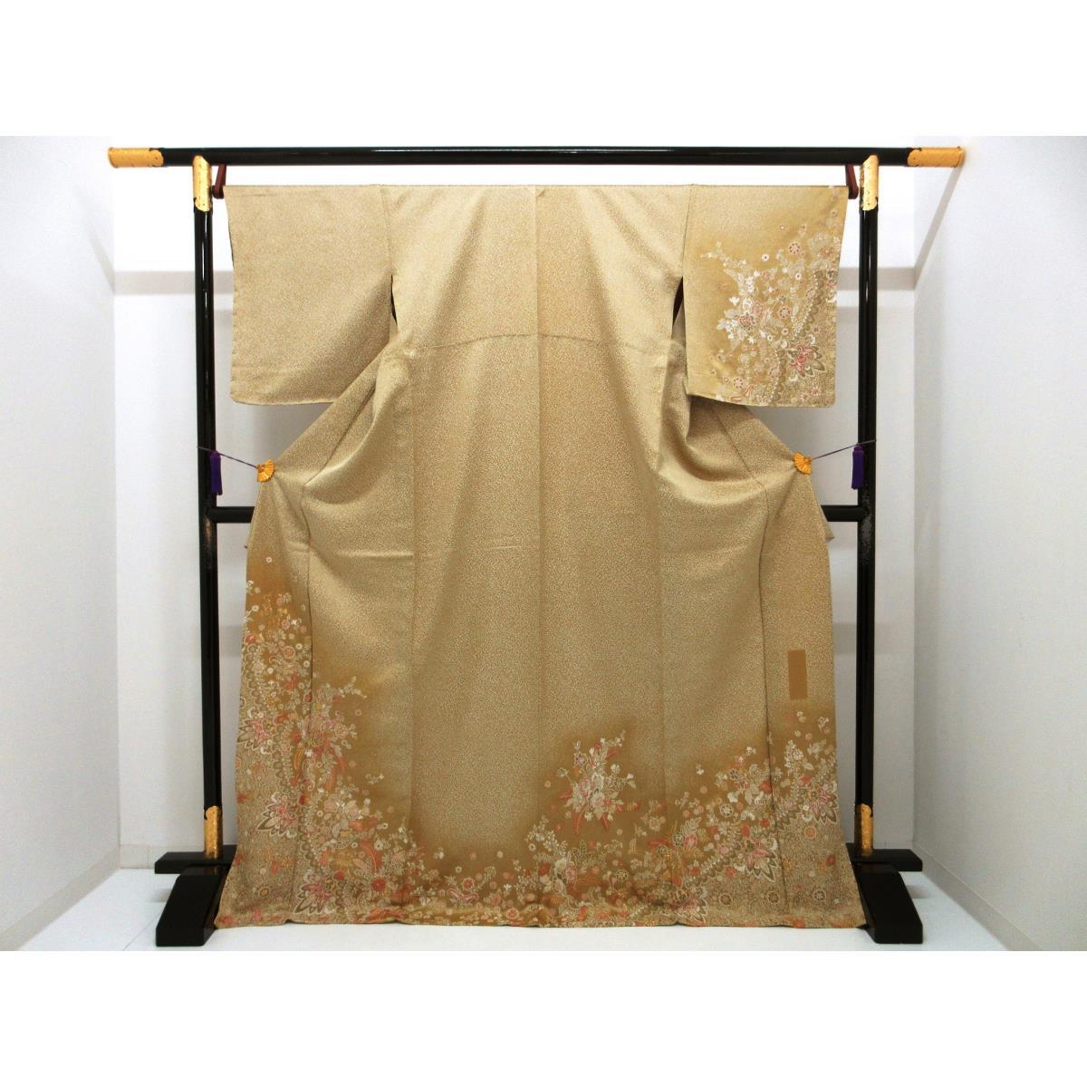 単衣　訪問着　刺繍加工【中古】