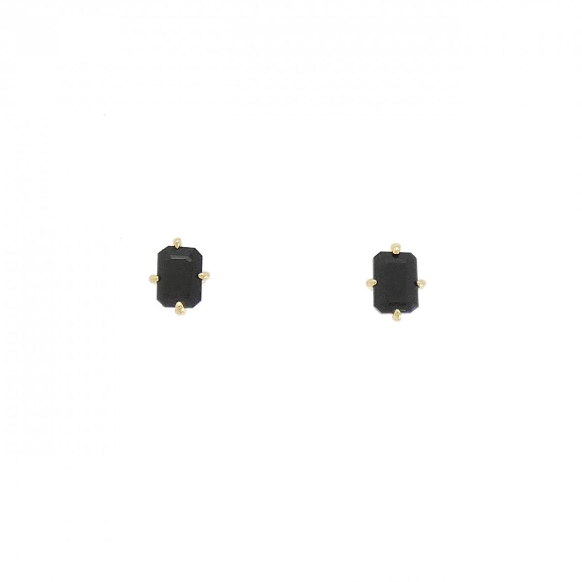 K18YG オニキス ピアス【中古】
