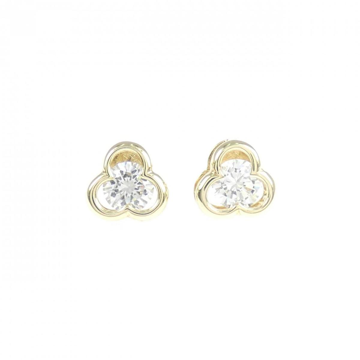 10KYG キュービック ピアス【中古】