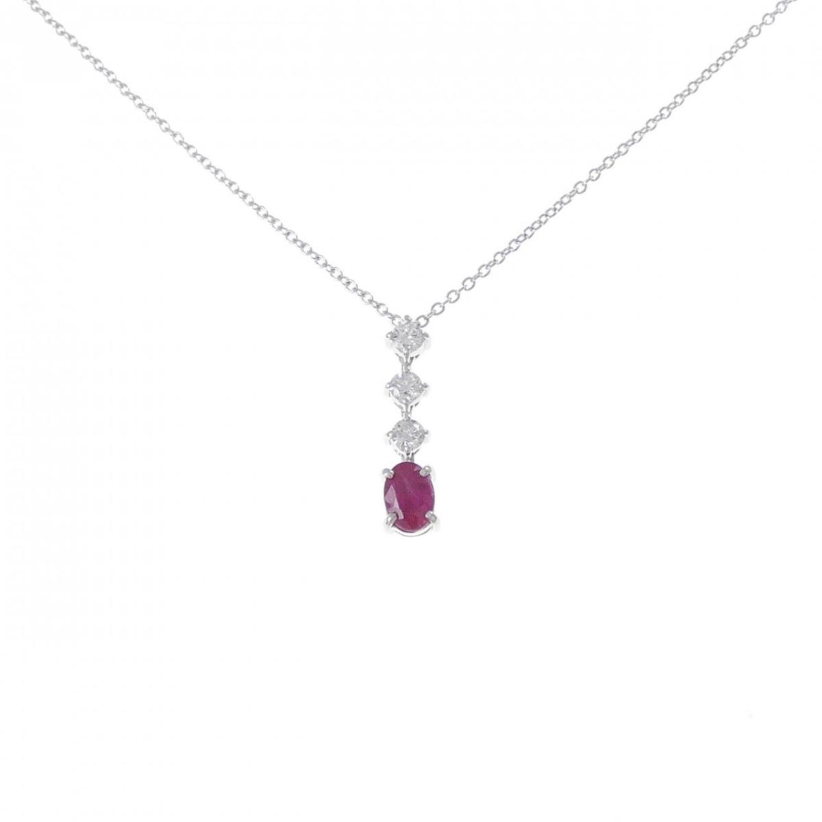K18WG/750WG ルビー ネックレス 0.50CT【中古】|KOMEHYO ONLINESTORE 店