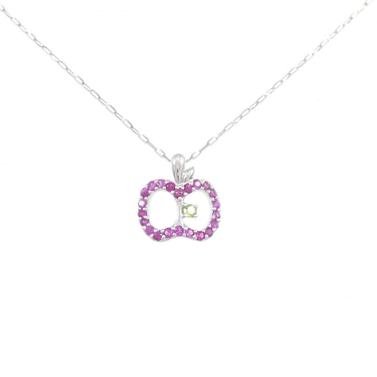 K18WG アップル ルビー ネックレス 0.37CT【中古】