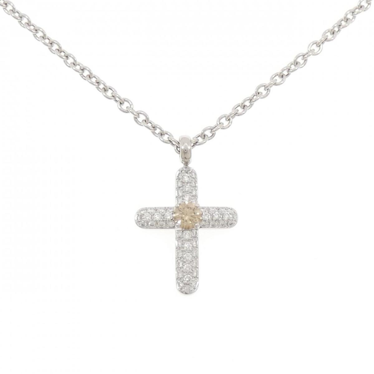 カシケイ クロス ダイヤモンド ネックレス 0.40CT【中古】