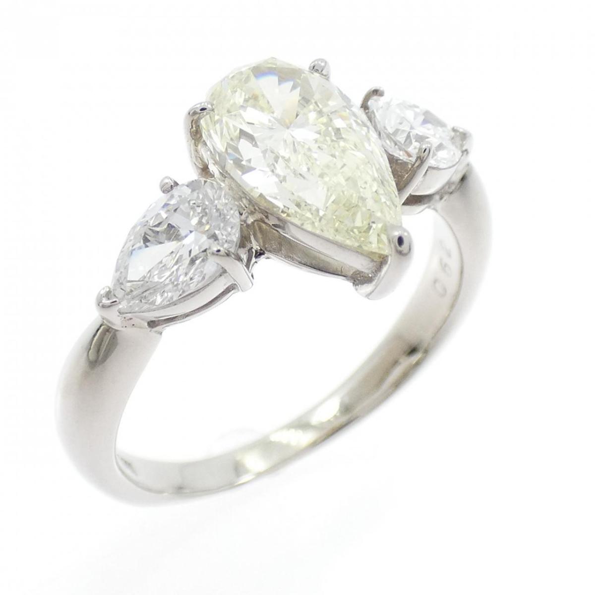 PT900 ダイヤモンド リング 1.602CT VLY SI1 ペアシェイプ【中古】