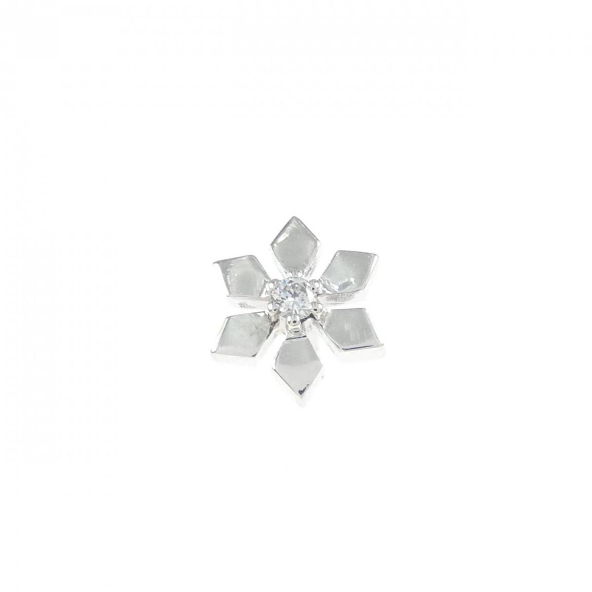 K18WG/K14WG ダイヤモンド ピアス 0.05CT 片耳【中古】