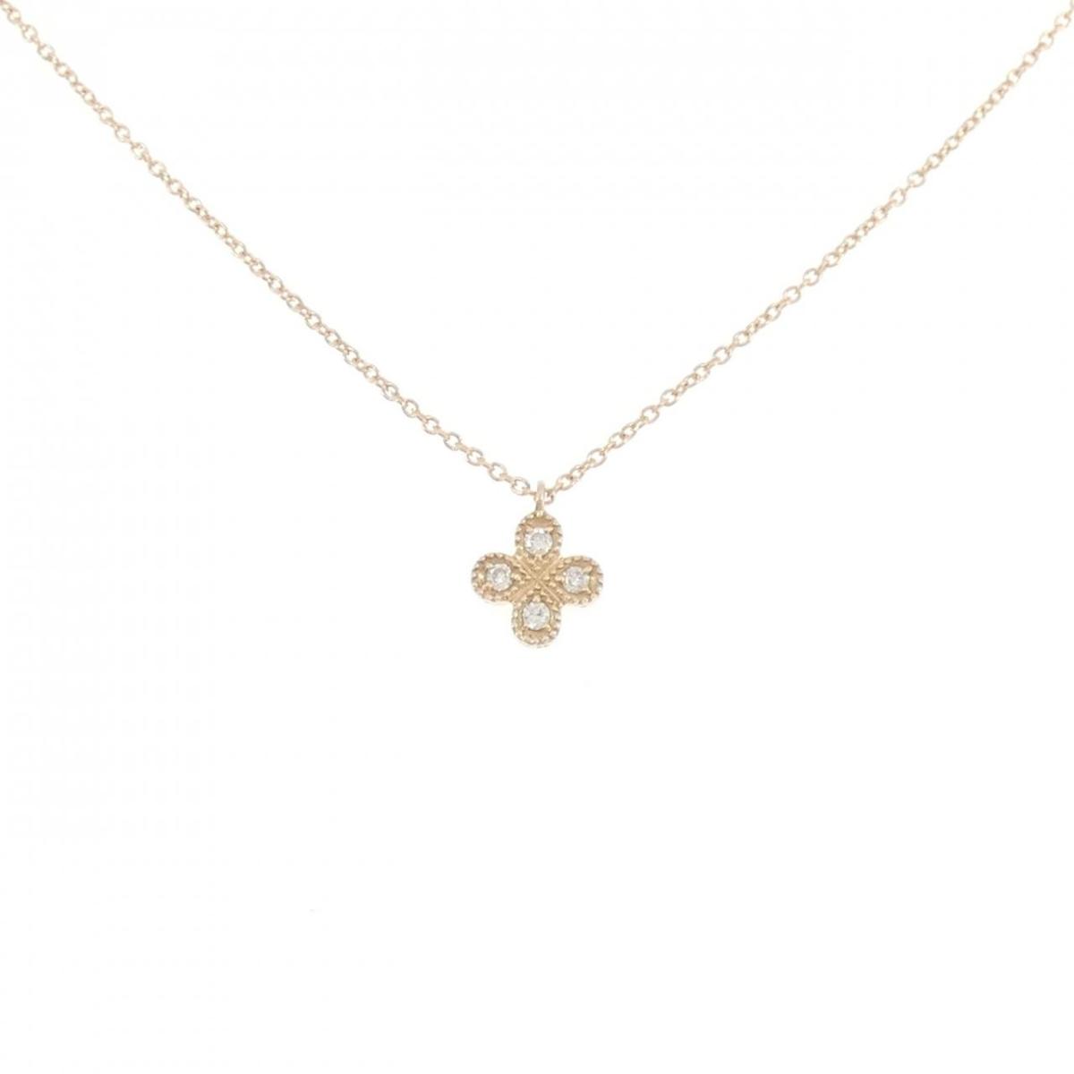 K18PG フラワー ダイヤモンド ネックレス 0.04CT【中古】 51,360円