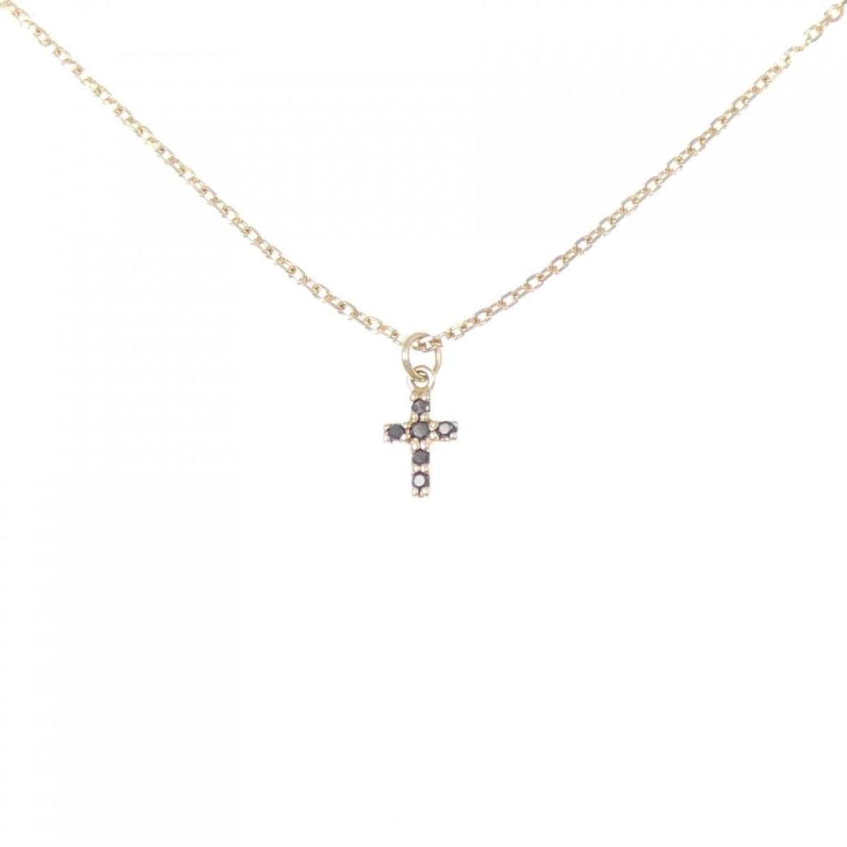 アガット クロス ダイヤモンド ネックレス 0.03CT【中古】