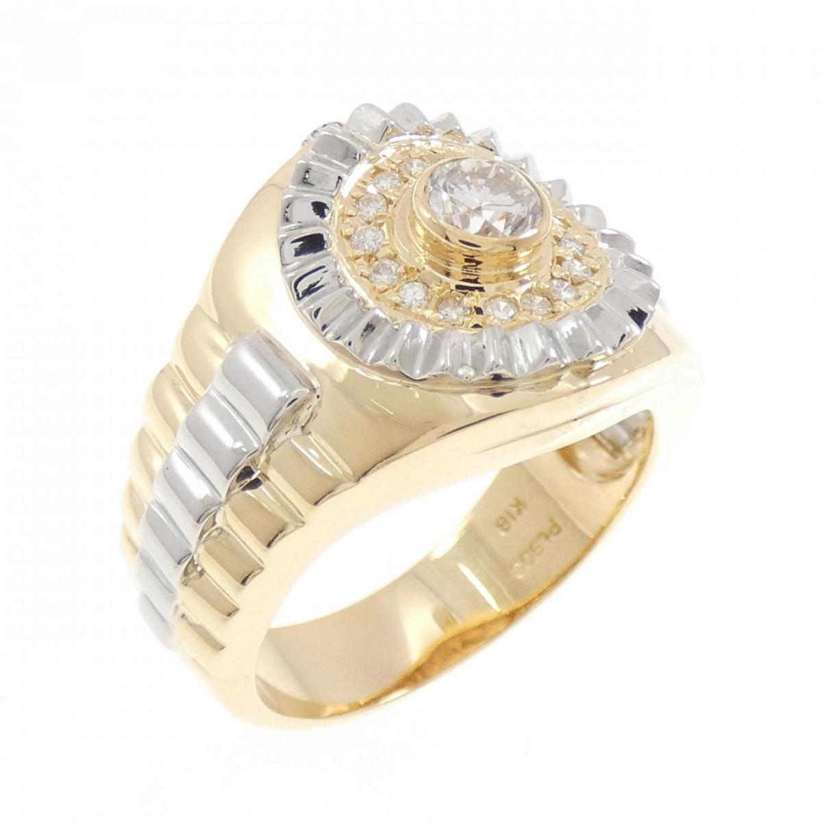 K18YG/PT900 ダイヤモンド リング 0.353CT【中古】