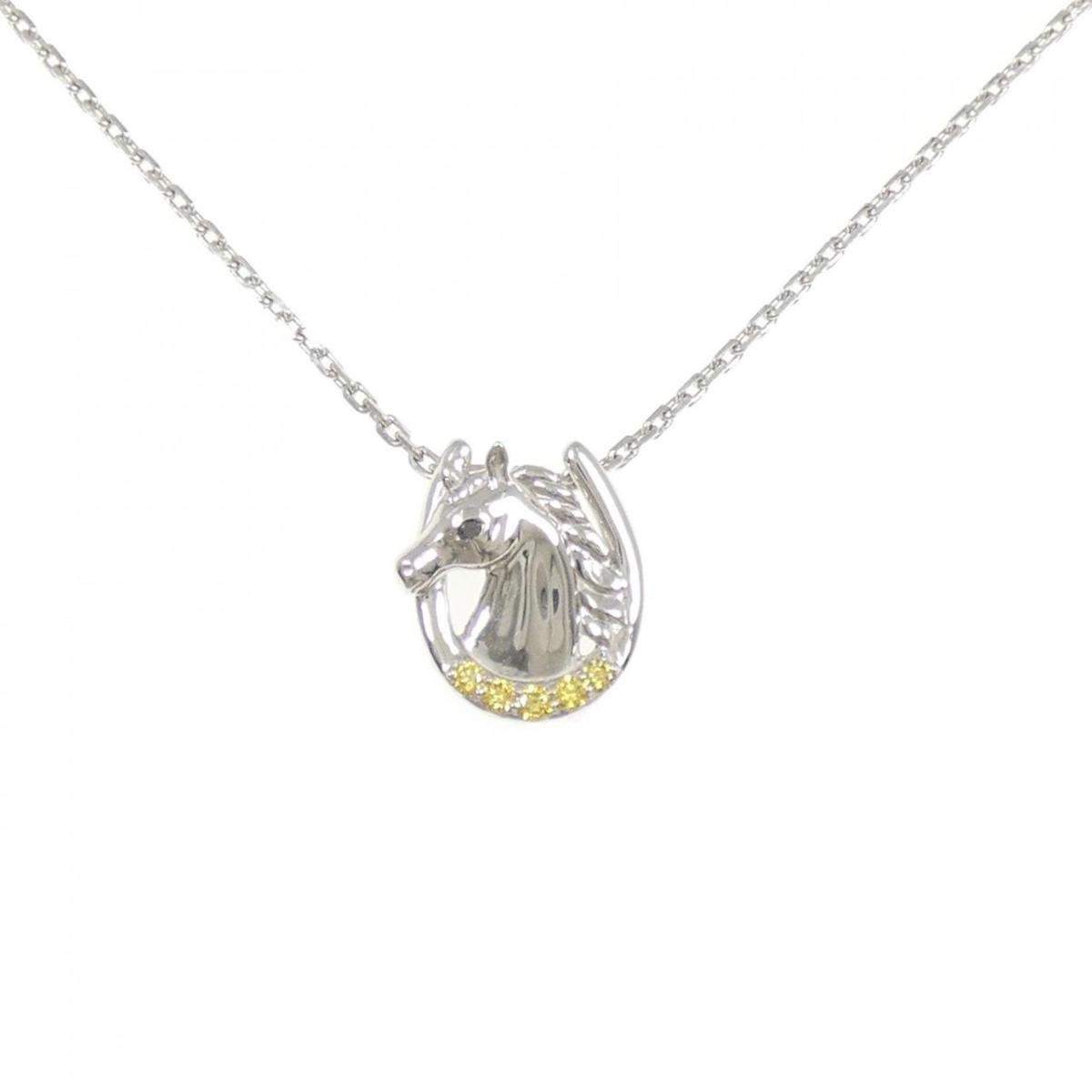 ジーエスティービー ホース ダイヤモンド ネックレス 0.08CT【中古】