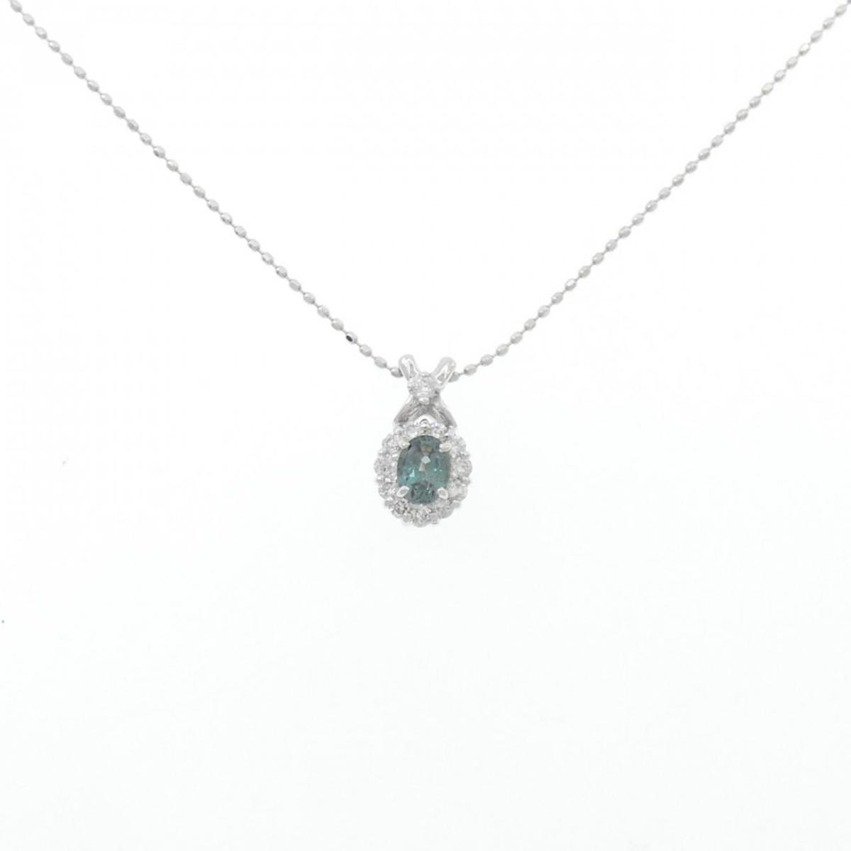 K18WG アレキサンドライト ネックレス 0.31CT【中古】