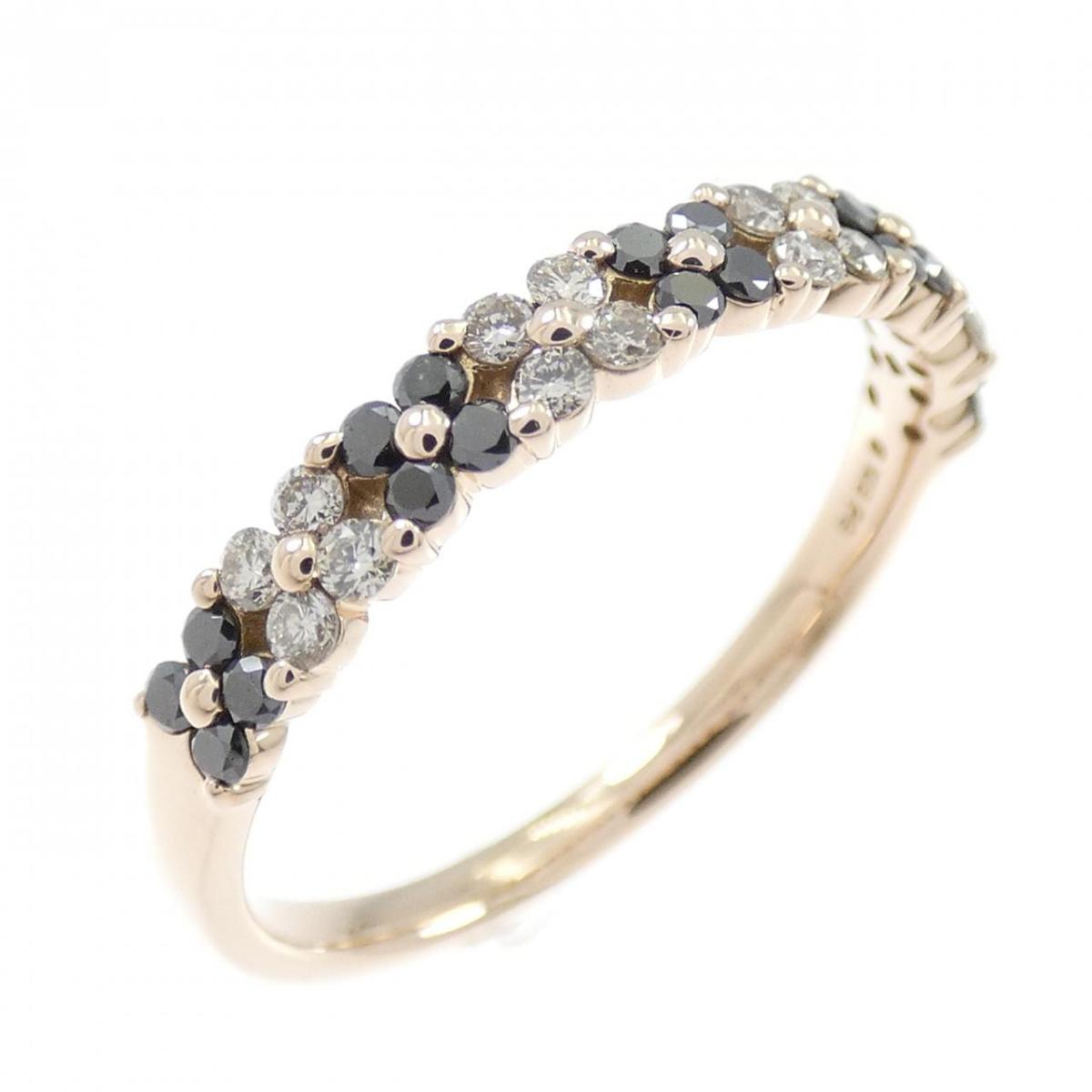 K18PG フラワー ダイヤモンド リング 0.36CT【中古】