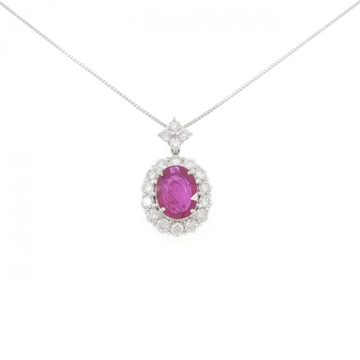 PT900/PT850 ルビー ネックレス 2.259CT モザンビーク産【中古】|KOMEHYO ONLINESTORE 店