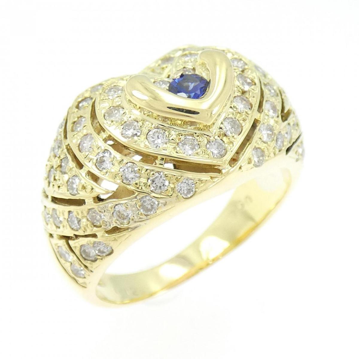K18YG ハート サファイヤ リング 0.12CT【中古】|KOMEHYO ONLINESTORE 店