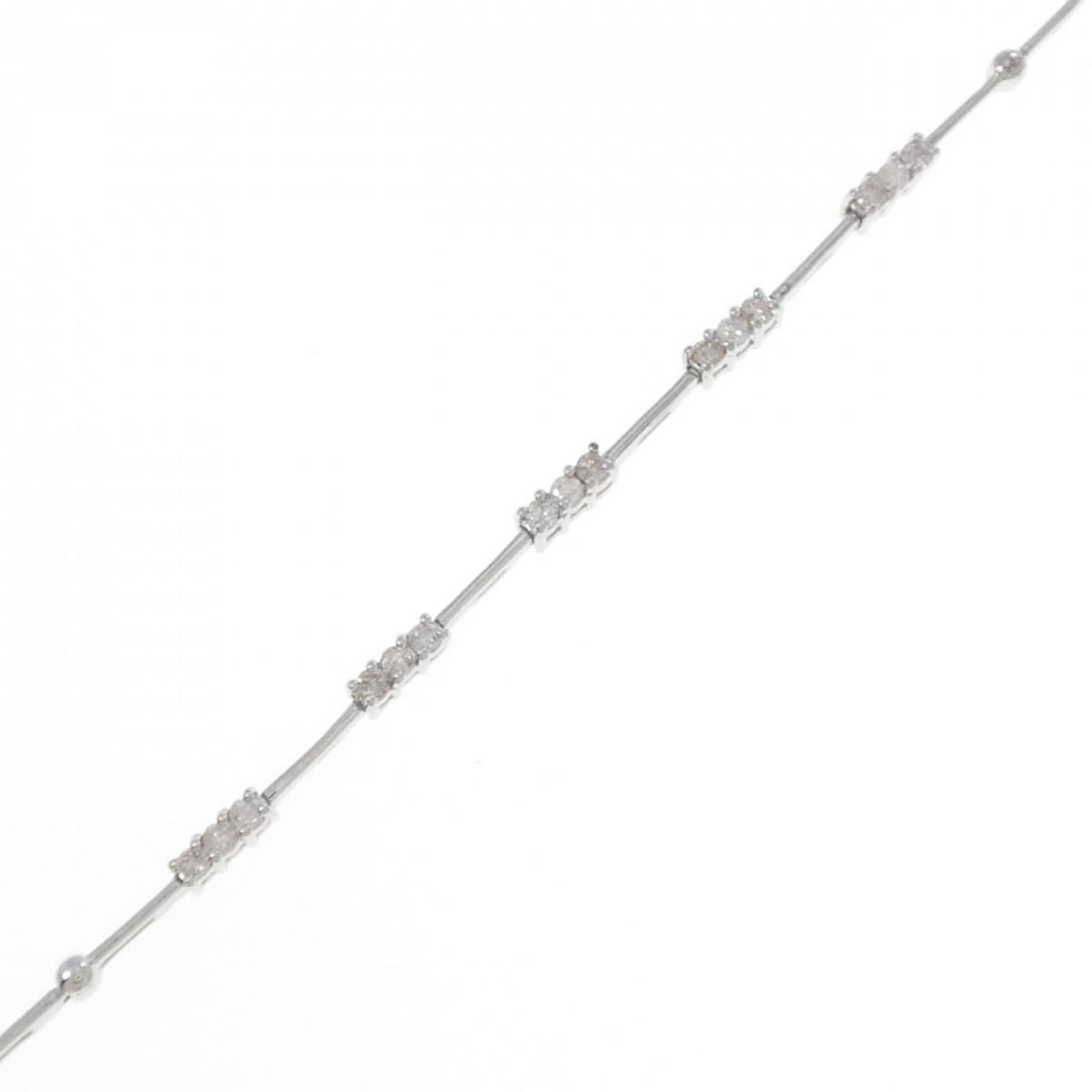 K18WG ダイヤモンド ブレスレット 0.20CT【中古】