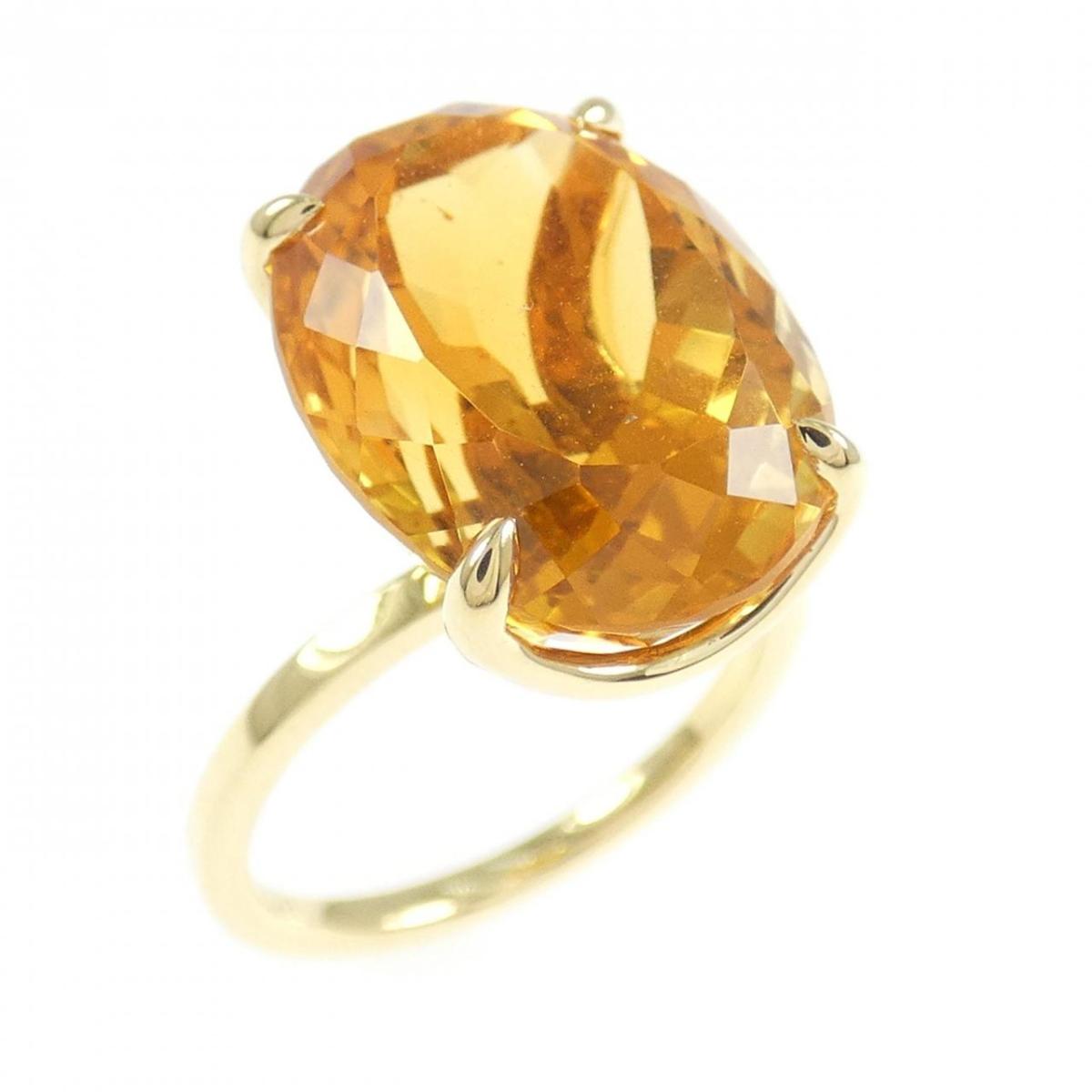 K18YG シトリン リング 8.81CT【中古】