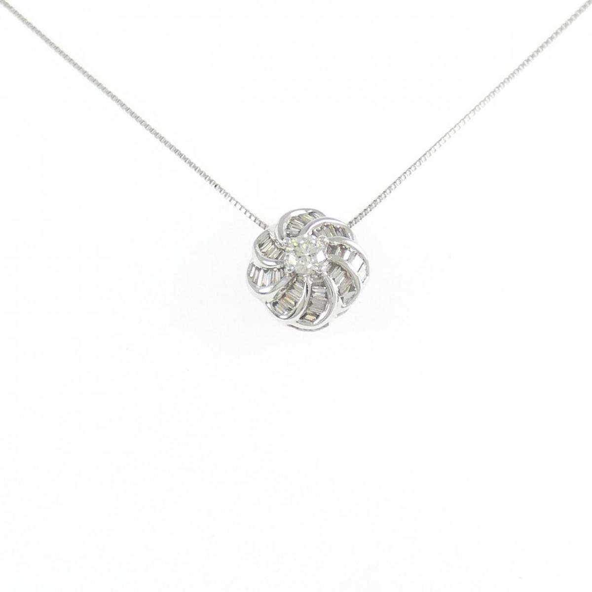 K18WG ダイヤモンド ネックレス 0.37CT【中古】