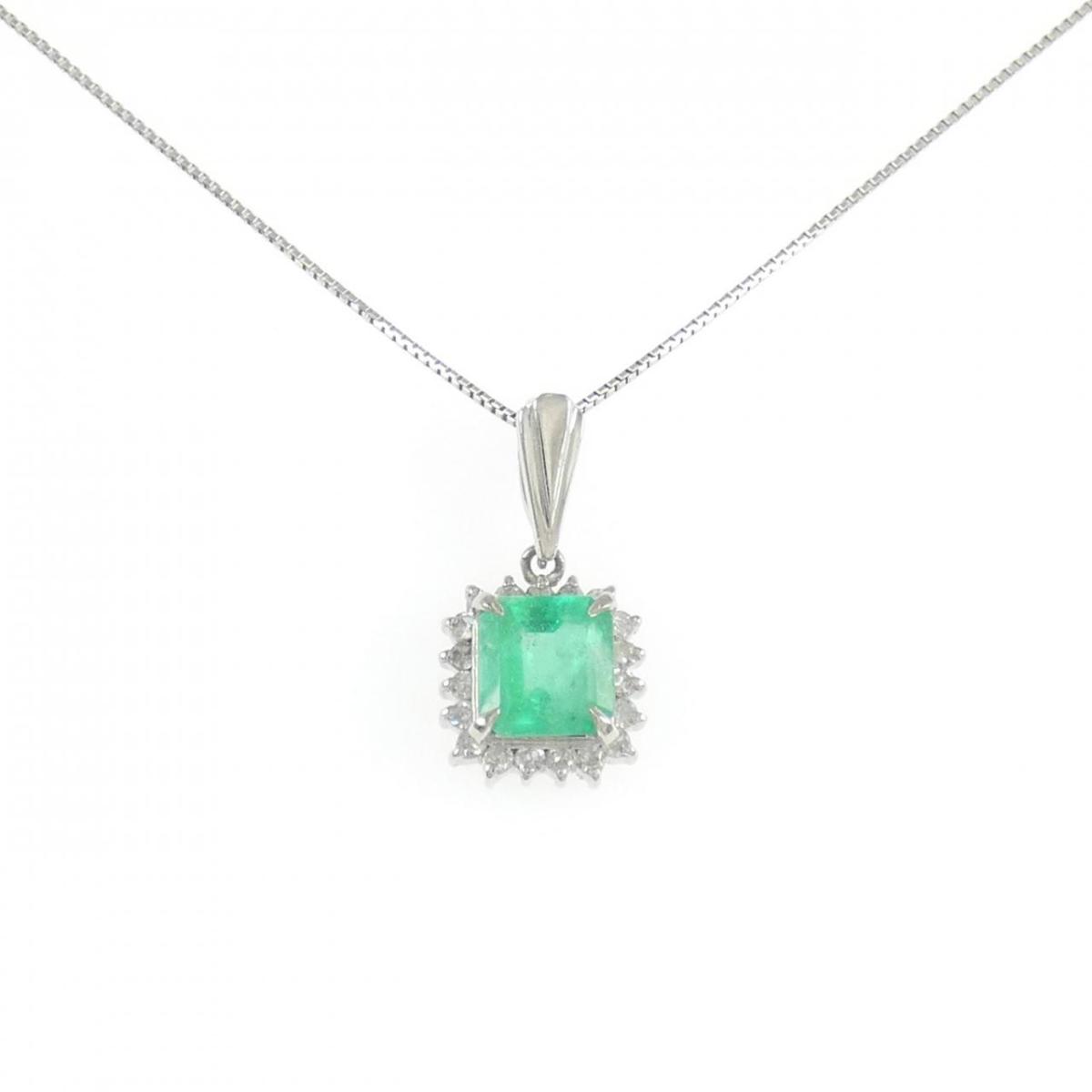 PT900/PT850 エメラルド ネックレス 0.90CT【中古】
