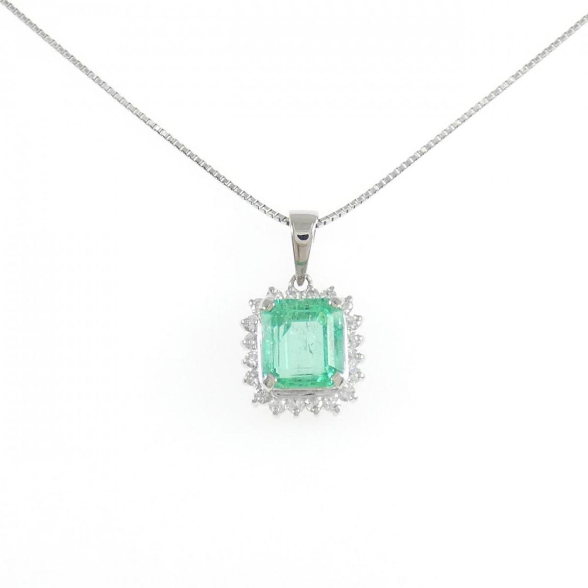 PT900/PT850 エメラルド ネックレス 1.708CT【中古】