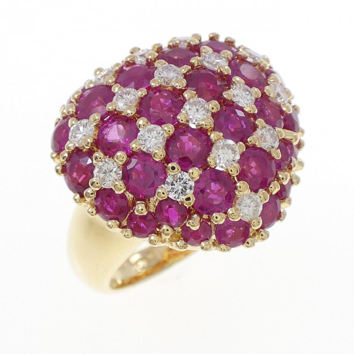 K18YG ハート ルビー リング 4.80CT【中古】