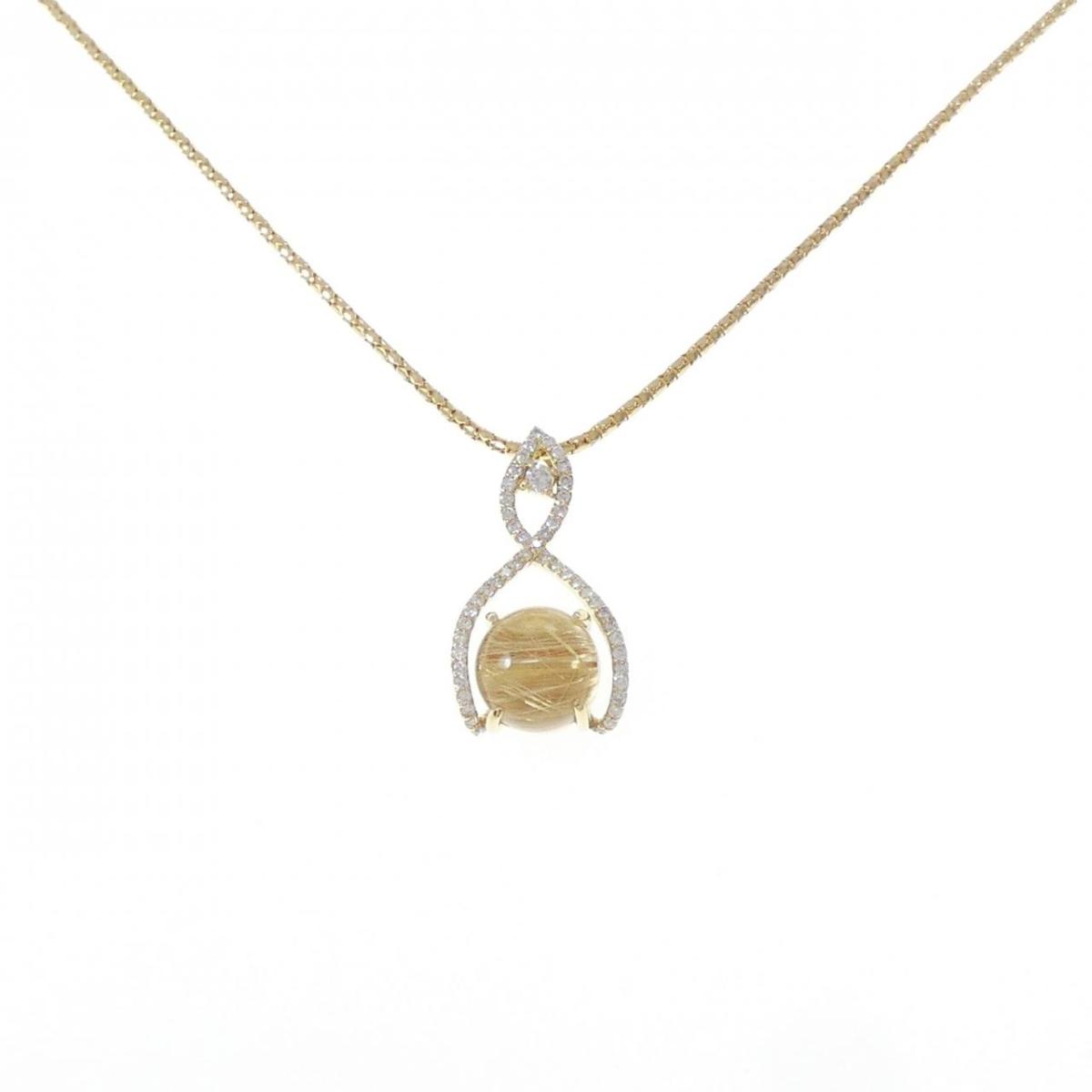K18YG ルチルクォーツ ネックレス 4.19CT【中古】