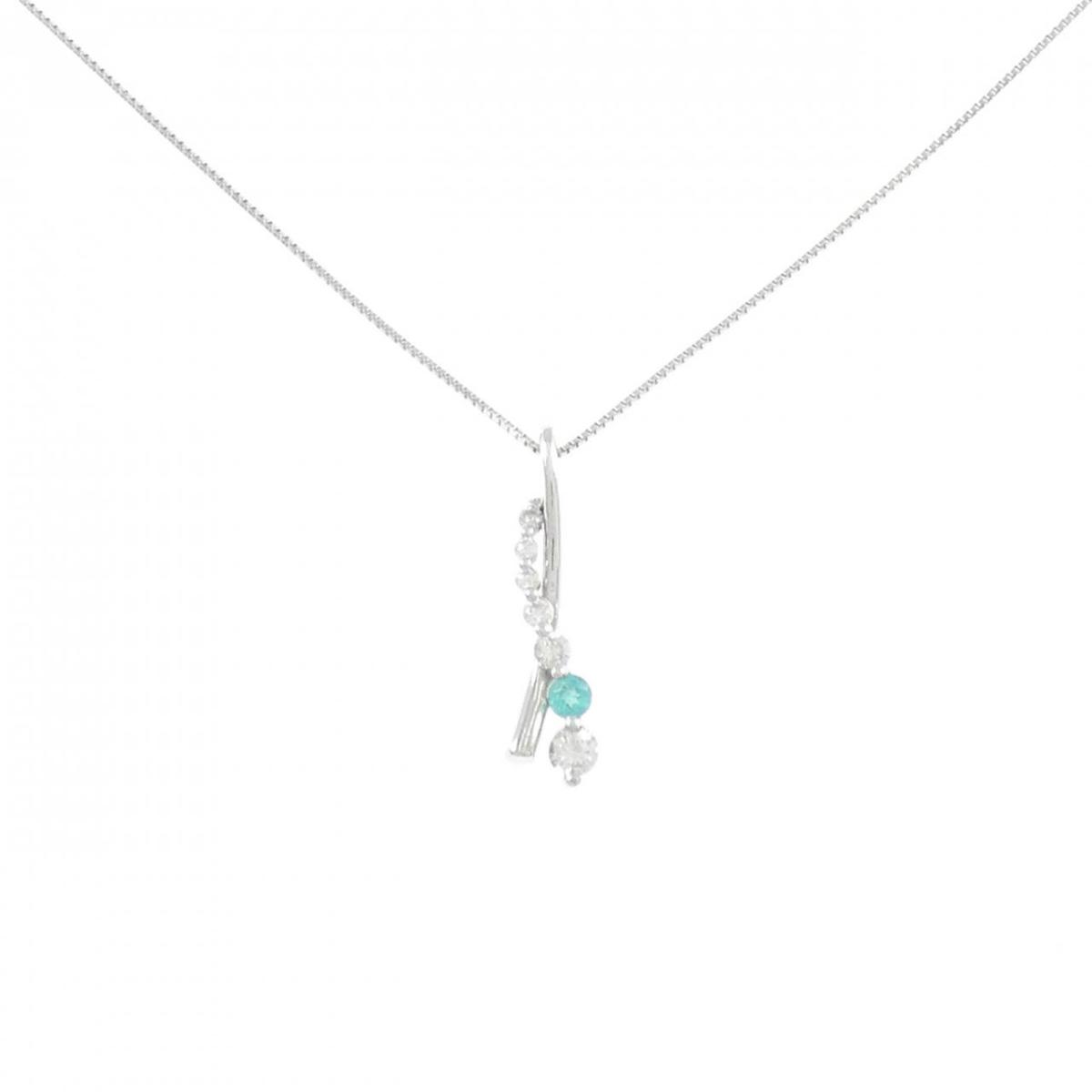 PT900/PT850 トルマリン ネックレス 0.06CT【中古】