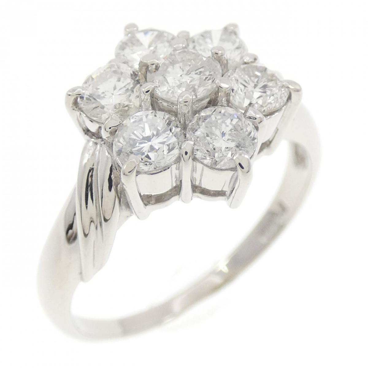 PT900 フラワー ダイヤモンド リング 1.09CT【中古】
