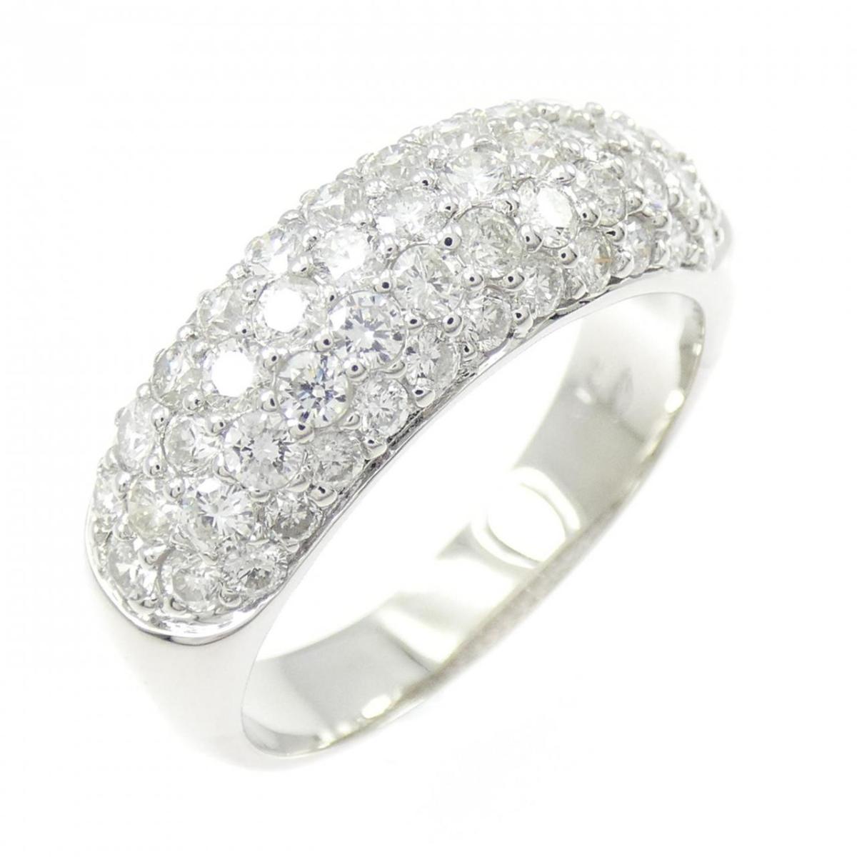 K18WG パヴェ ダイヤモンド リング 1.48CT【中古】