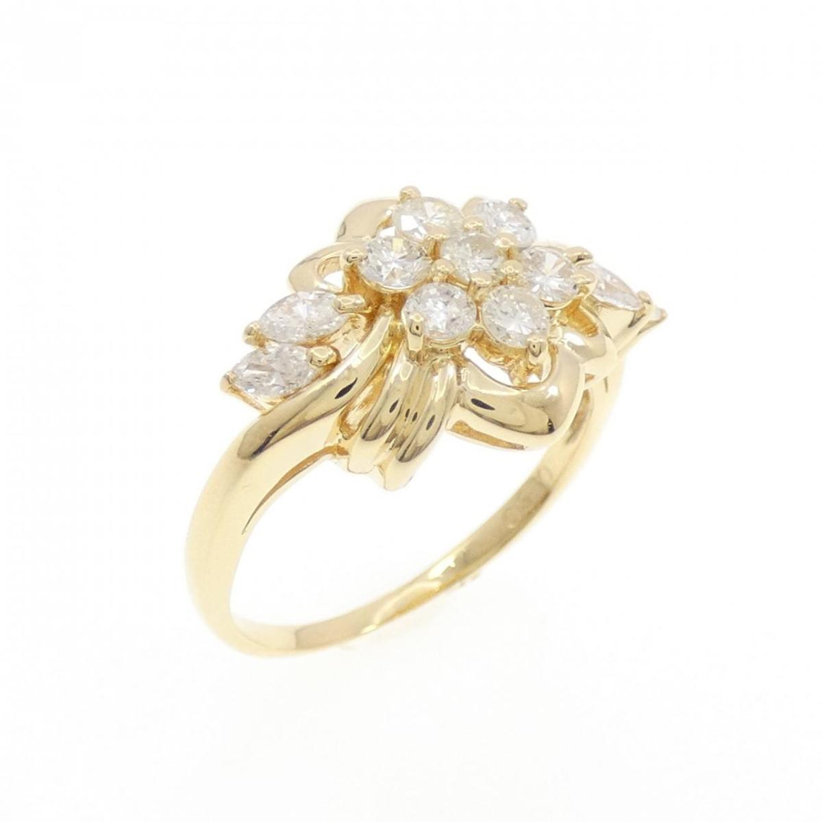 K18YG フラワー ダイヤモンド リング 0.50CT【中古】｜KOMEHYO ONLINESTORE 店