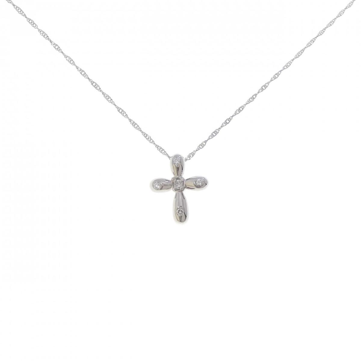 PT900/PT850 ダイヤモンド ネックレス 0.08CT【中古】