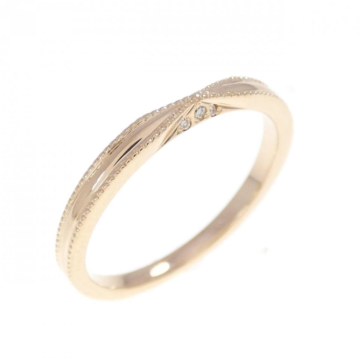 K18PG ダイヤモンド リング 0.015CT【中古】