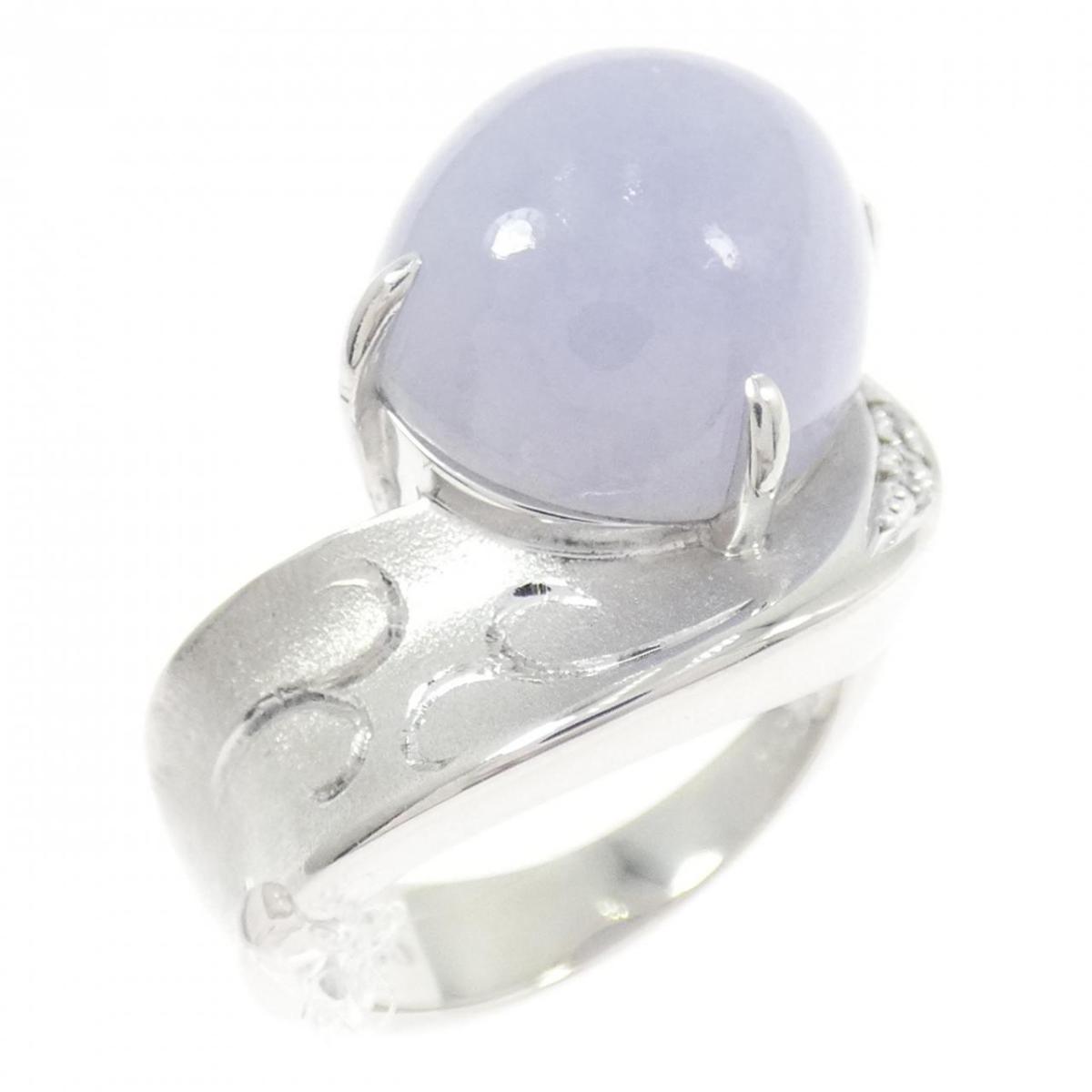 K18WG ラベンダーヒスイ リング 11.90CT【中古】