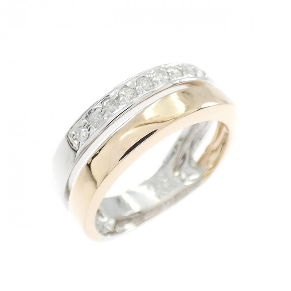 K14WG/K14PG ダイヤモンド リング 0.10CT【中古】