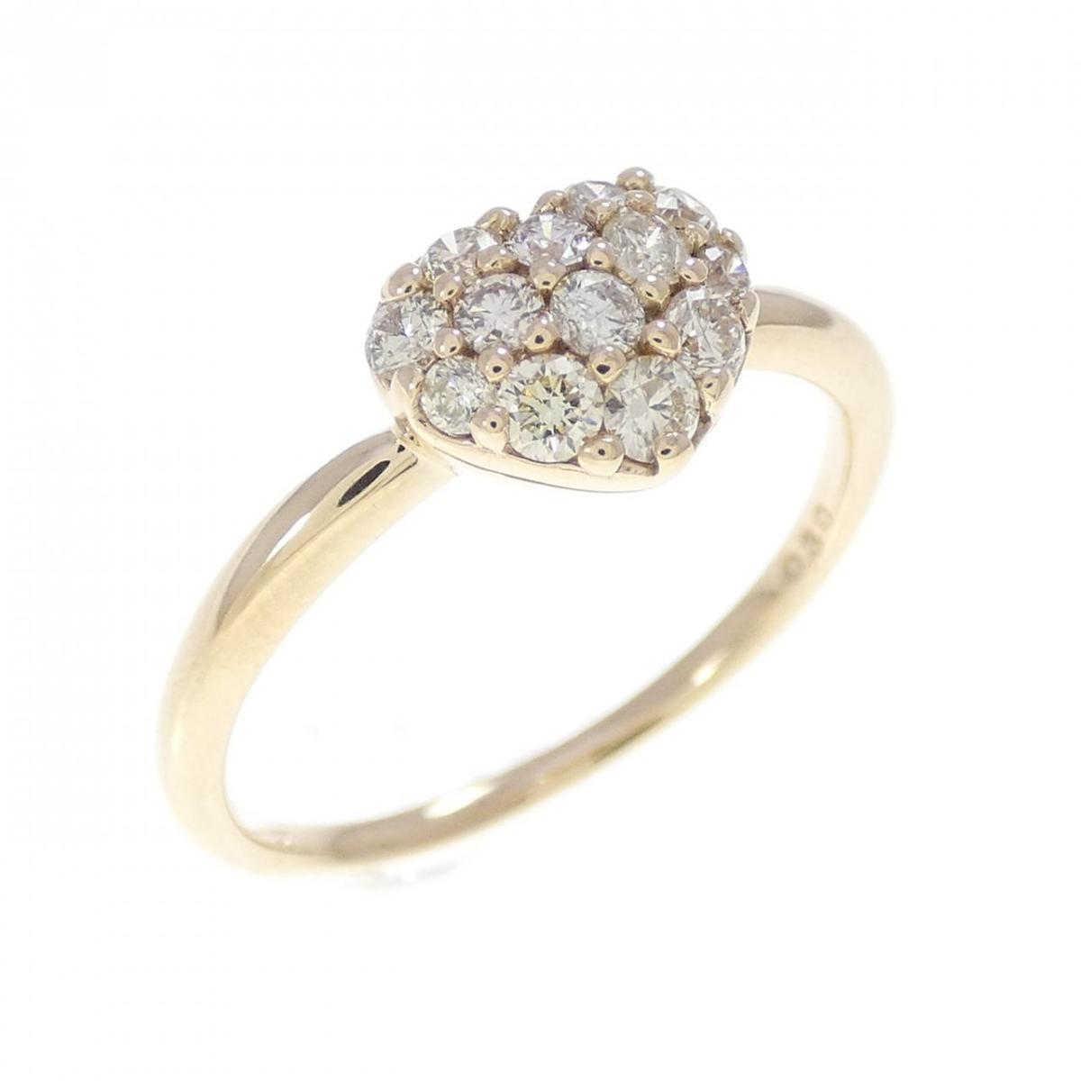 K10YG ハート ダイヤモンド リング 0.30CT【中古】