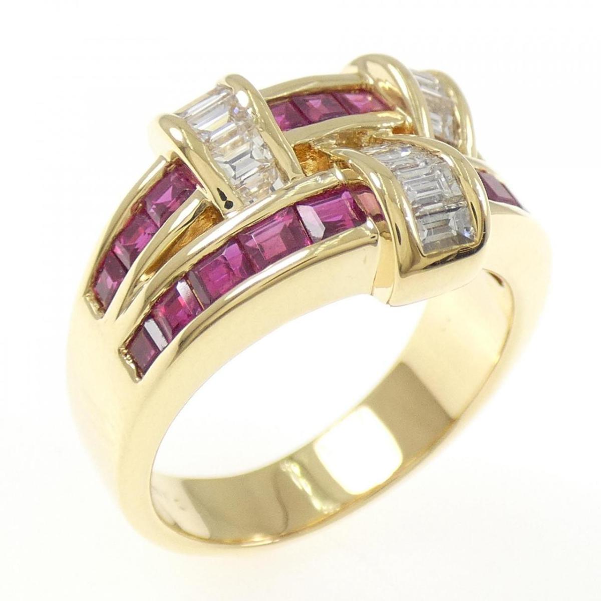 K18YG ルビー リング 1.69CT【中古】