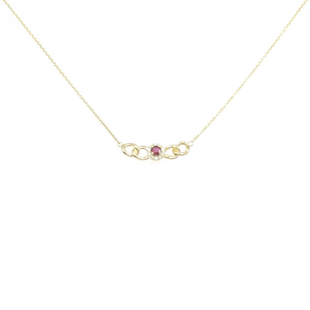 K18YG ルビー ネックレス 0.25CT【中古】