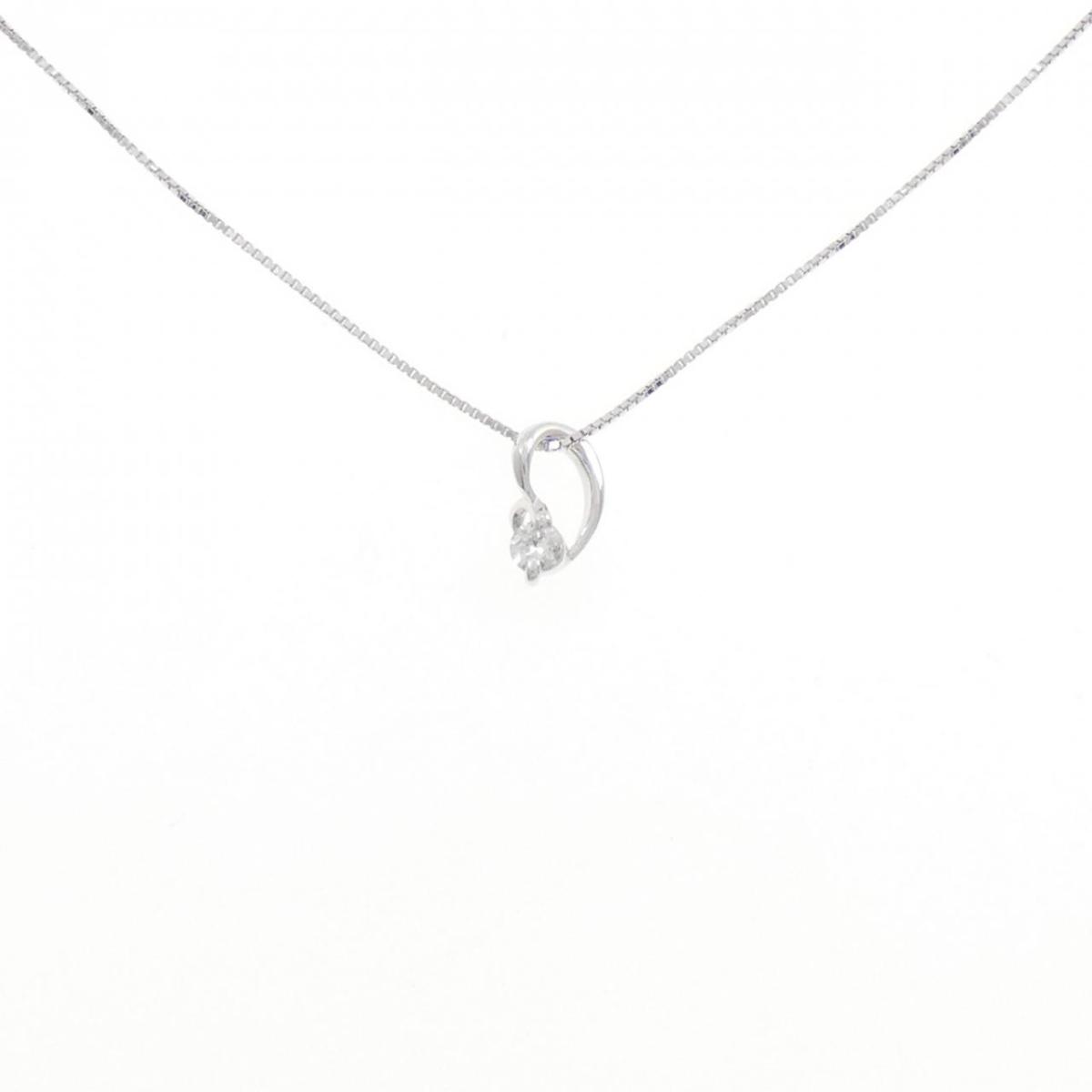 K10WG ダイヤモンド ネックレス 0.07CT【中古】