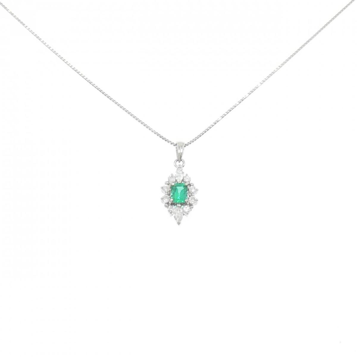 PM/PT850 エメラルド ネックレス 0.33CT【中古】