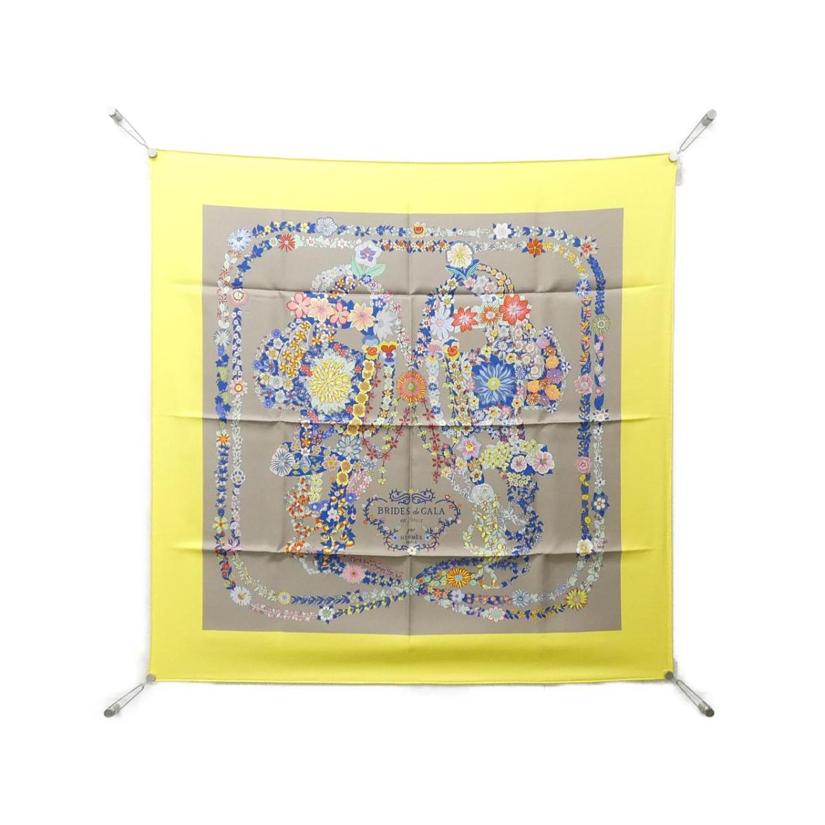 【未当て嵌める品】エルメス BRIDES DE GALA EN FLEURS カレ 004192S えり巻き【中古】